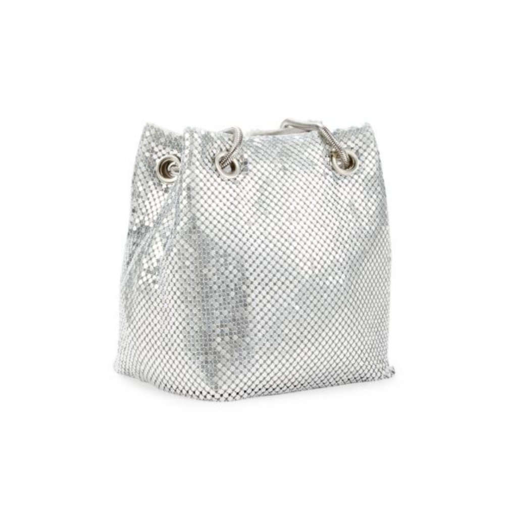 8 OTHER REASONS Mickie Embellished Satchel. Color Silver. OS